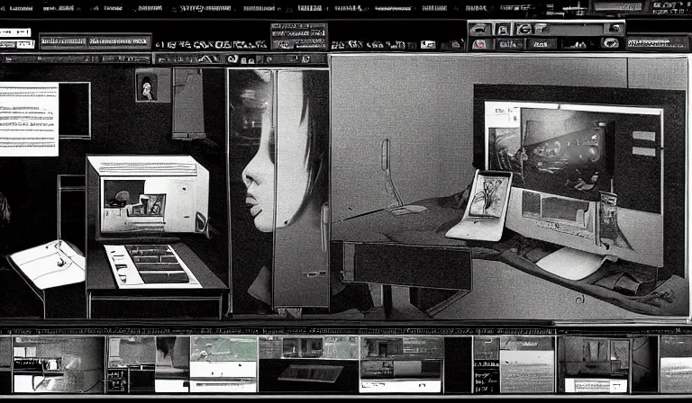 Image similar to GUI for a computer program that transforms you into a Filipino, esoteric, occult, cyberpunk, app design, web design, Y2K, by Shiro Takatani, Marcel Duchamp, Hannah Hoch