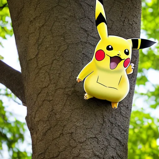 Image similar to photo of pikachu in a tree