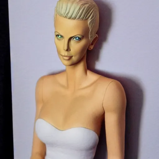 Image similar to paper statue of charlize theron
