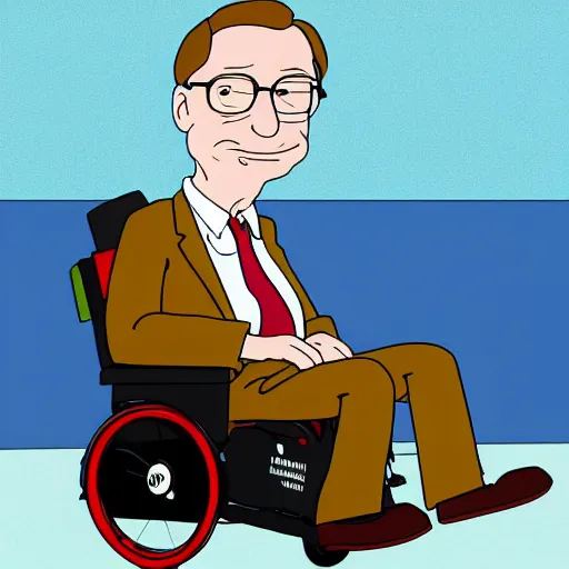 Prompt: Steven Hawking in the style of family guy