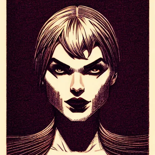 Image similar to medium portrait top light, by jason latour, inspired by marvel comics, etching, fine, sharp high detail,