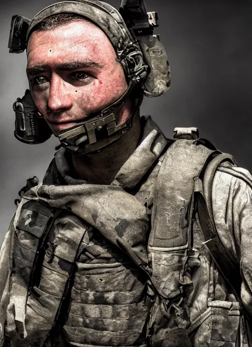 Prompt: war soldier, high developed equipment, futuristic, vicious, ultra realistic, 8K resolution, film grain,