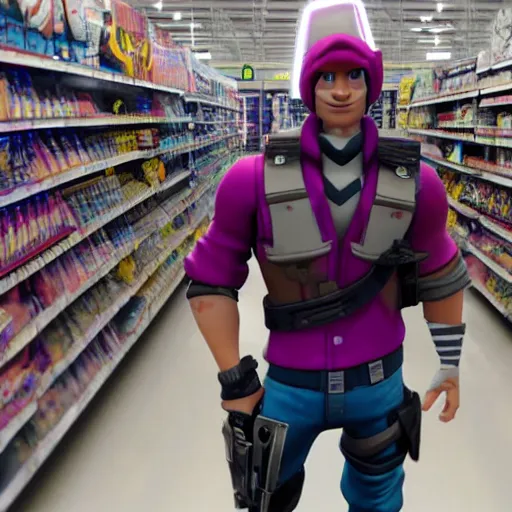 Image similar to Jonesy from fortnite in a walmart