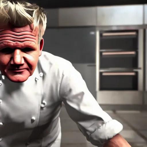 Prompt: gordon ramsay in call of duty throwing food, very detailed, realistic, 4 k