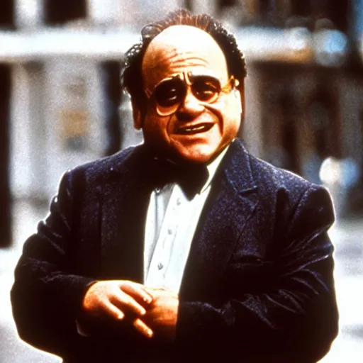 Image similar to A still of Danny Devito in Schindler's List