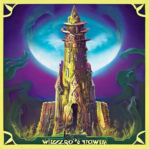 Image similar to wizard's tower album art, cover art, poster