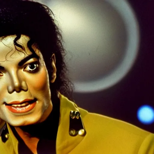 Image similar to A still of Michael Jackson in Star Trek (1966) realistic,detailed,close up