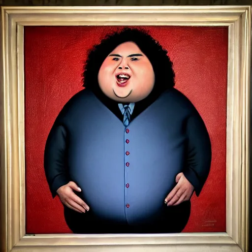 Prompt: chonky genius portrait