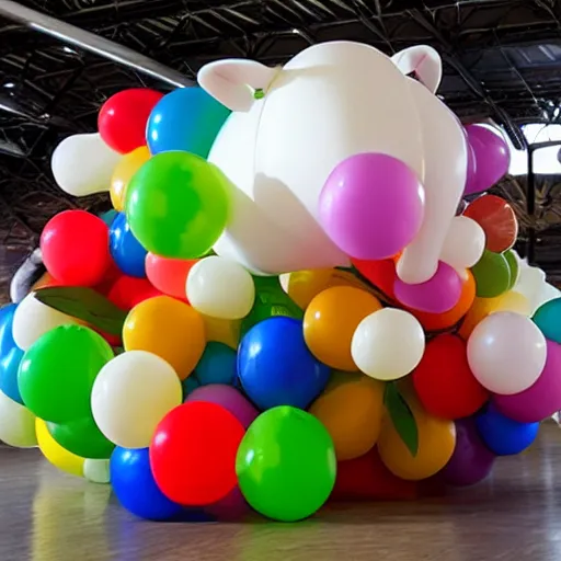 Prompt: a sheep made of balloons by jeff koons