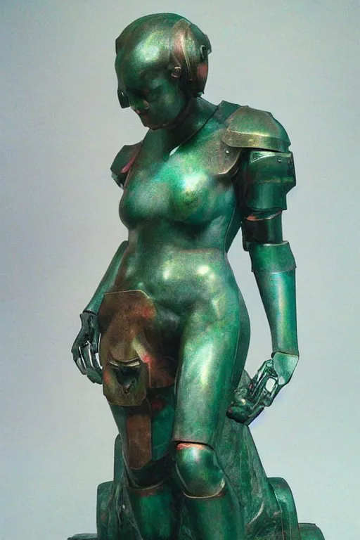 Image similar to studio portrait of lawful good colorful female holy mecha paladin absurdly beautiful, elegant, young sensual graceful woman, sculpture by auguste rodin