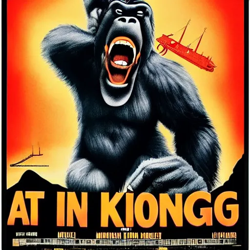 Image similar to king kong in attack of the 5 0 ft woman movie poster print