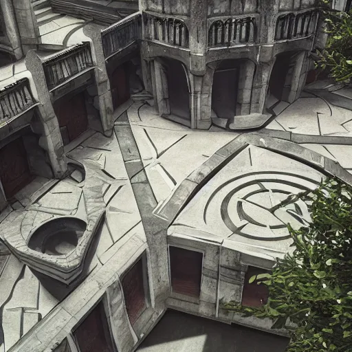 Image similar to destiny 2 the tower courtyard in real life, photo