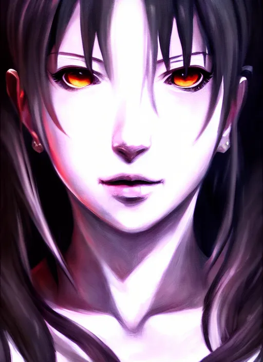 Image similar to a portrait of tifa an ultrafine detailed painting, detailed painting, detailed eyes!!, final fantasy octopath traveler lovecraft ghibly