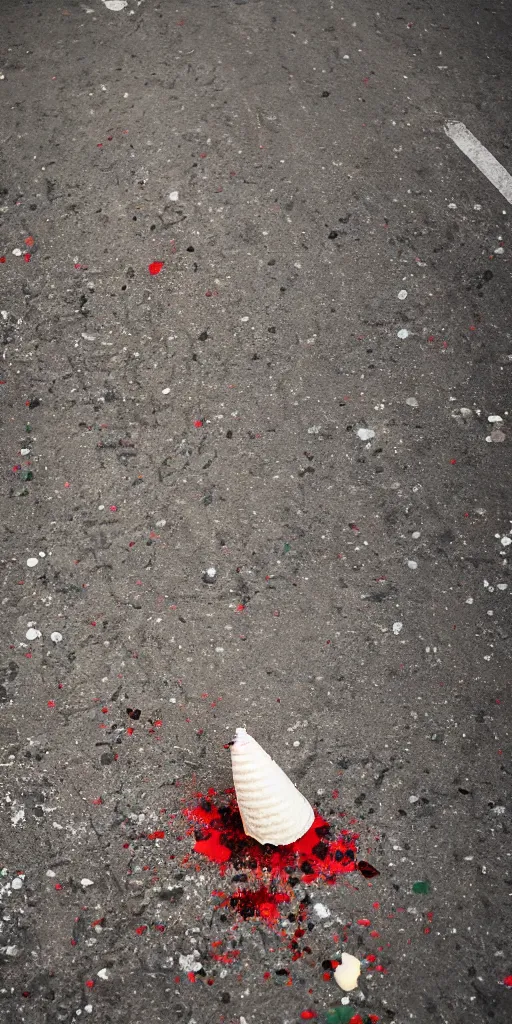 Image similar to ice cream cone splattered on a pavement in italy