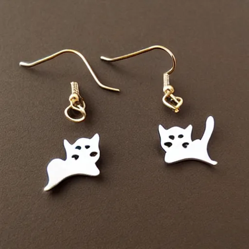Prompt: 2d lasercut cat earrings, popular on artstation, popular on deviantart, popular on pinterest