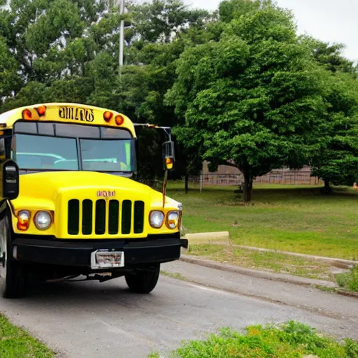 Image similar to a green school bus