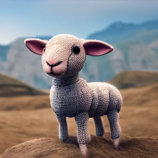 Prompt: lamb wearing a sweater, hills in the background, concept art, octane render, unreal engine 5, highly detailed, high quality, 8 k, soft lighting, realistic face, path traced