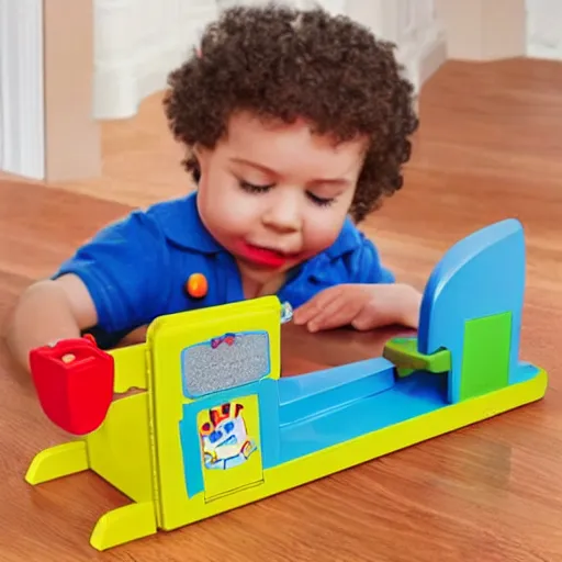 Prompt: a guillotine designed by fisher - price toys, toy, high detail product photo