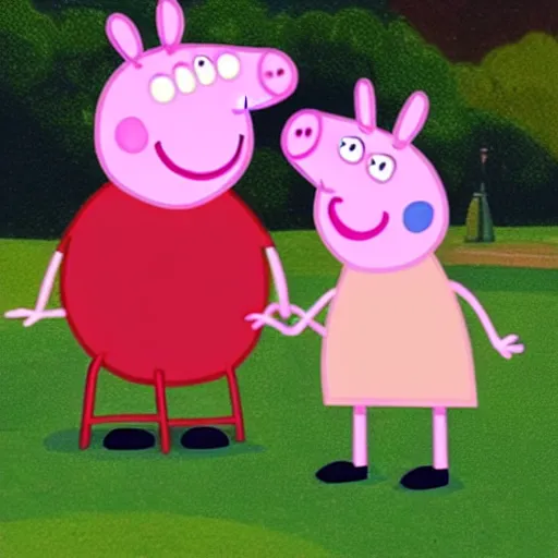 Prompt: extremely muscular peppa pig