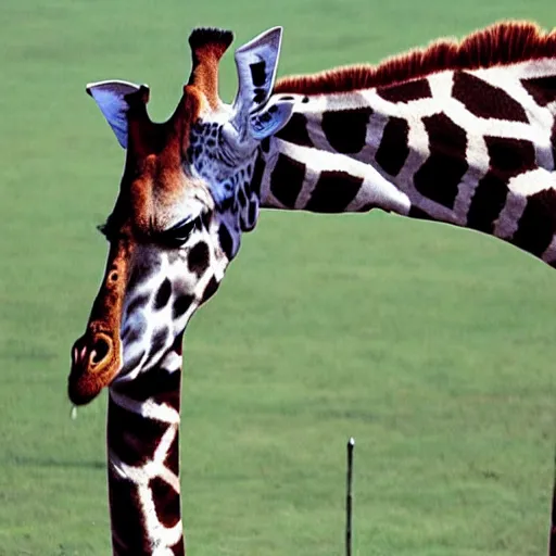 Image similar to a giraffe with sunken black spots, recessed, skeletal