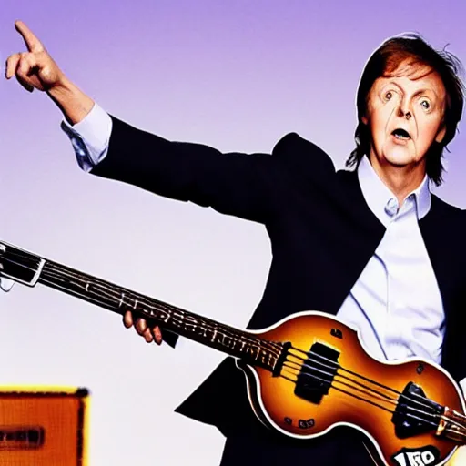 Prompt: Paul McCartney playing fortnite