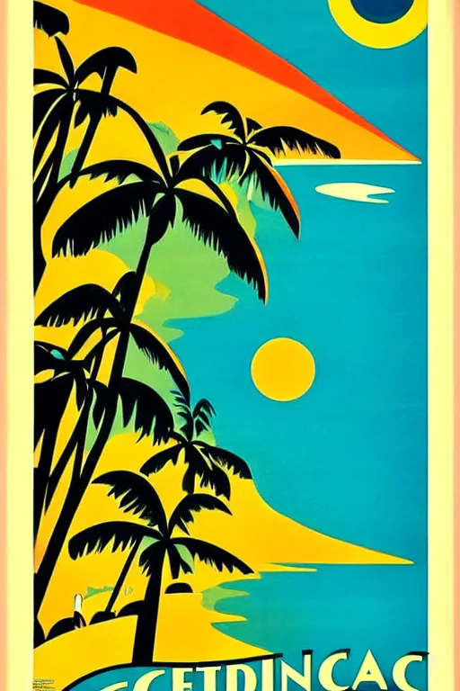 Image similar to art deco travel poster. costa rica monteverde, uncropped poster