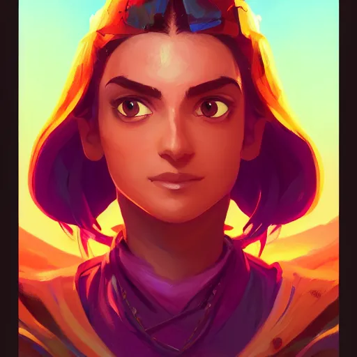 Image similar to profile portrait, maya ali mage, gloomhaven, dynamic lighting, gaudy colors, octane render aesthetic, matte painting concept art, official fanart behance hd artstation by jesper ejsing, by rhads and makoto shinkai and lois van baarle and ilya kuvshinov and rossdraws