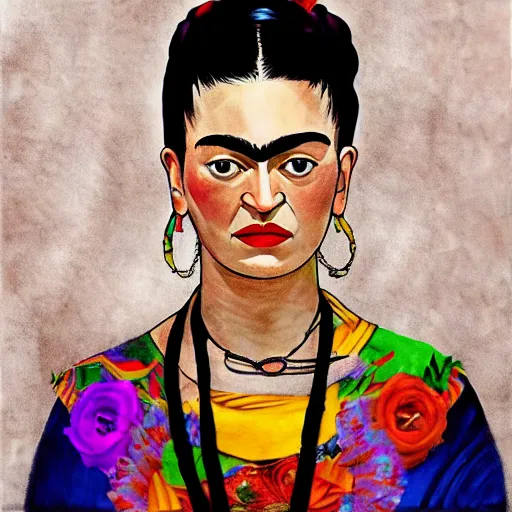 Prompt: artwork inspired by Frida Kahlo