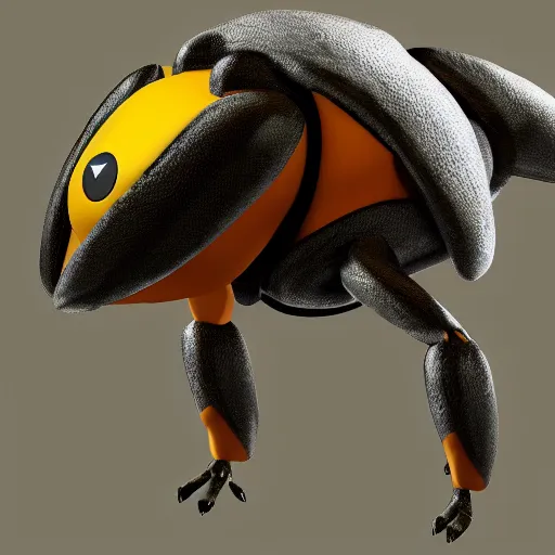 Prompt: A pokemon that looks like The flying beetle,The Crust is a large pumpkin,Trending on art station. Unreal engine.