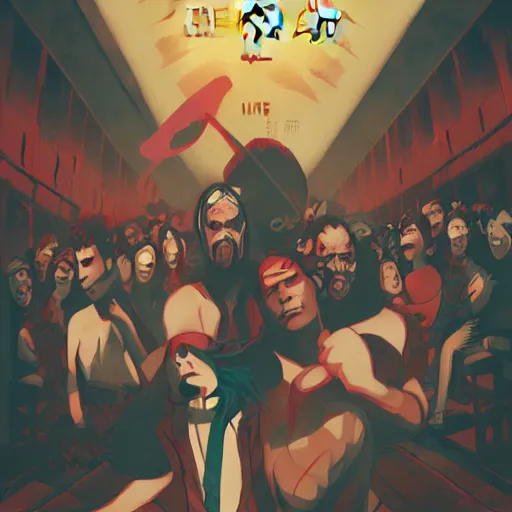 Prompt: the rage against the king, poster , Artwork by lois van baarle, cinematic composition, trending