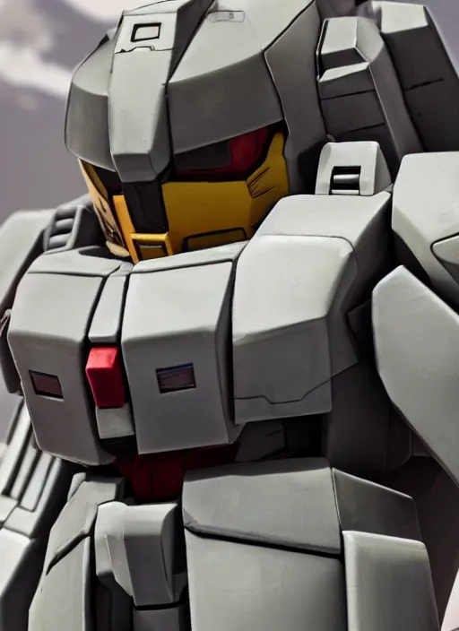 Image similar to master chief gundam, closeup, highly detailed, dramatic