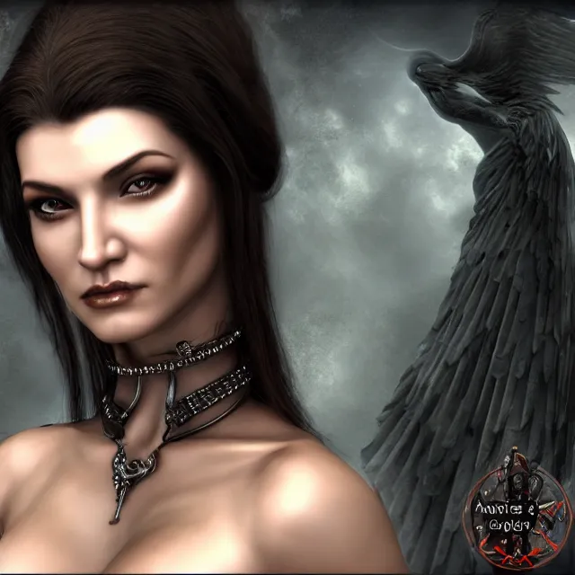 Image similar to perfectly - centered close - up portrait, candid photography, goddess of death, by anne stokes, updo, highly detailed, accurate, unreal engine 5