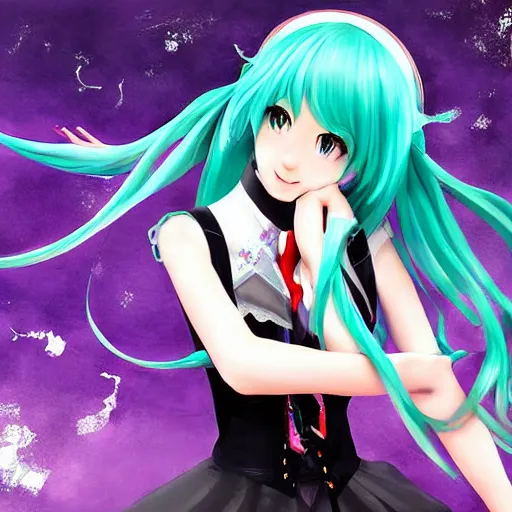 Image similar to Hatsune miku by Nikolay Suetin