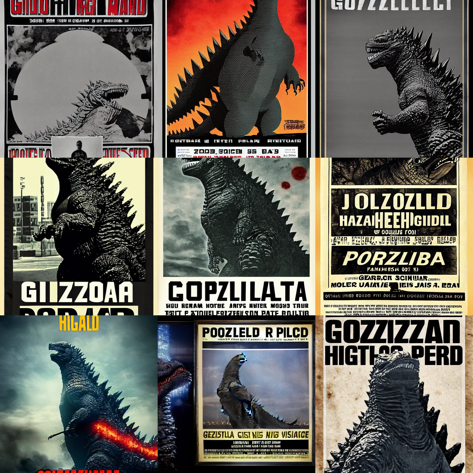 Prompt: Godzilla, high res police wanted poster