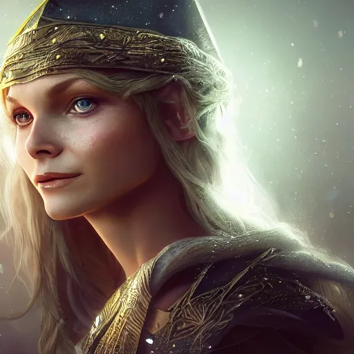 Image similar to young Michelle Pfeiffer elven priestess, atmospheric lighting, intricate detail, cgsociety, hyperrealistic, octane render, RPG portrait, ambient light, dynamic lighting, hyper detailed, elegant, cinematic, awe inspiring, beautiful, unreal engine, 8k ultra hd, artstationHD, hyper detailed, elegant, cinematic, awe inspiring