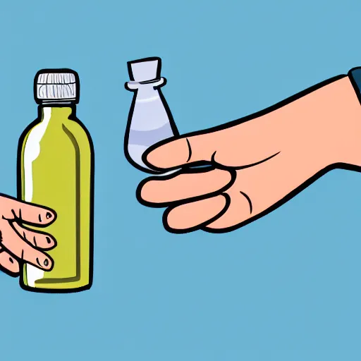 Image similar to an animated hand holding a bottle of water