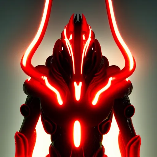 Image similar to stunning symmetric full body character image, predator, Protoss, human, Tsutomu Nihei, 3d octane render, unreal engine, hyper realistic, realistic, white bone armor, soft illumination, human facial features, surrounded in red glowing tendrils of whispy smoke, trending artstation, 4K, insane