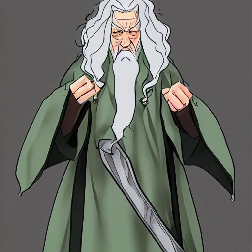 Image similar to gandalf ecogoth from the near future past, anime, manga, studio mir