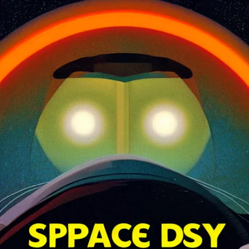 Prompt: space odyssey solaris retro book cover grafic