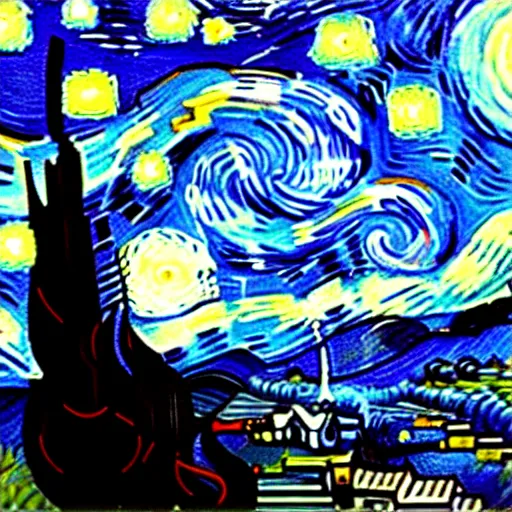 Prompt: painting of a giant shouting ( ( stay puft marshmallow man ) ) in the style of starry night by vincent van gogh intricate detail, low angle,