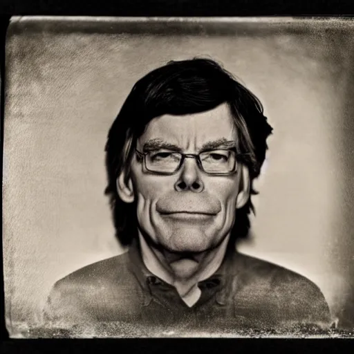 Image similar to stephen king, tintype