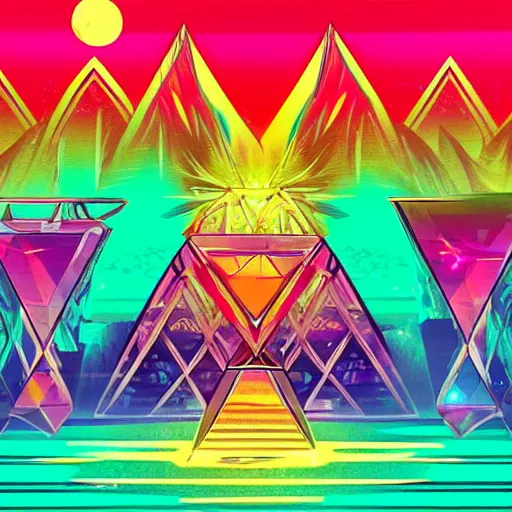 Image similar to diamond gem, epic retrowave art, trending on art station