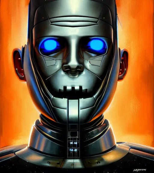 Image similar to symmetry portrait of michael myers cyberborg ultra detailed, intricate, anime, dynamic lighting, digital art, digital painting, art station, wlop, sharp focus, illustration, art by artgerm and greg rutkowski and alphonse mucha