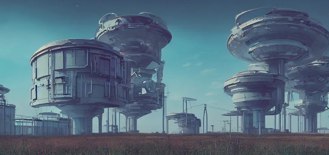 Image similar to futuristic abandoned solarpunk power station, sci - fi, digital art by beeple