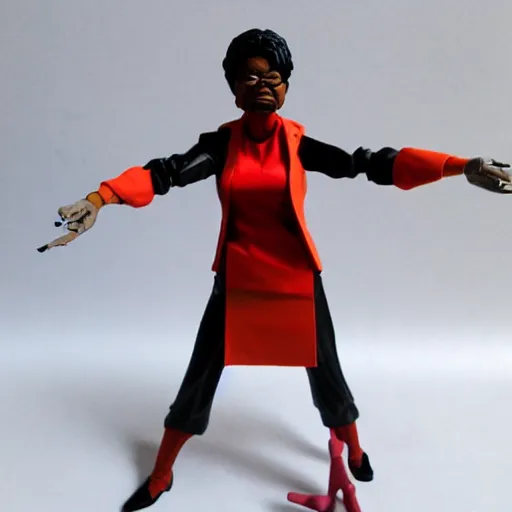 Image similar to maya angelou cosplay architect, stop motion vinyl action figure, plastic, toy, butcher billy style