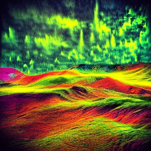 Image similar to trippy landscape