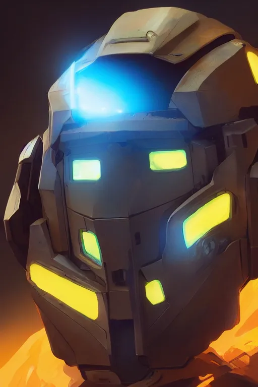 Prompt: mechwarrior 5 : mercenaries mech mecha cyborg robot boss mask helmet 2 0 2 2 3 d character design concept global illumination ray tracing hdr style radiating a glowing aura global fanart artstation by jesper ejsing, by rhads, makoto shinkai and lois van baarle, ilya kuvshinov, rossdraws digital painting, illustration, cinematic lighting