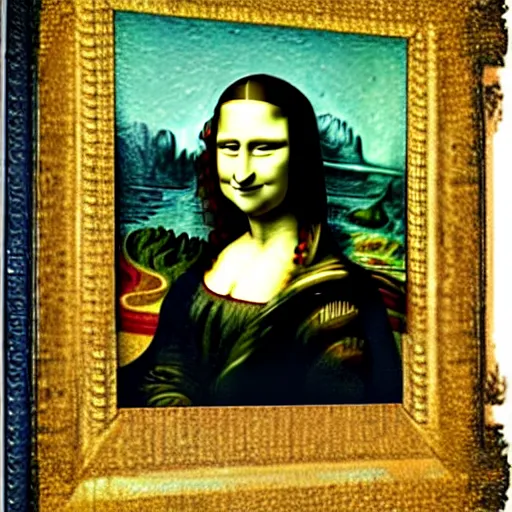 Image similar to the mona lisa painted by van gogh