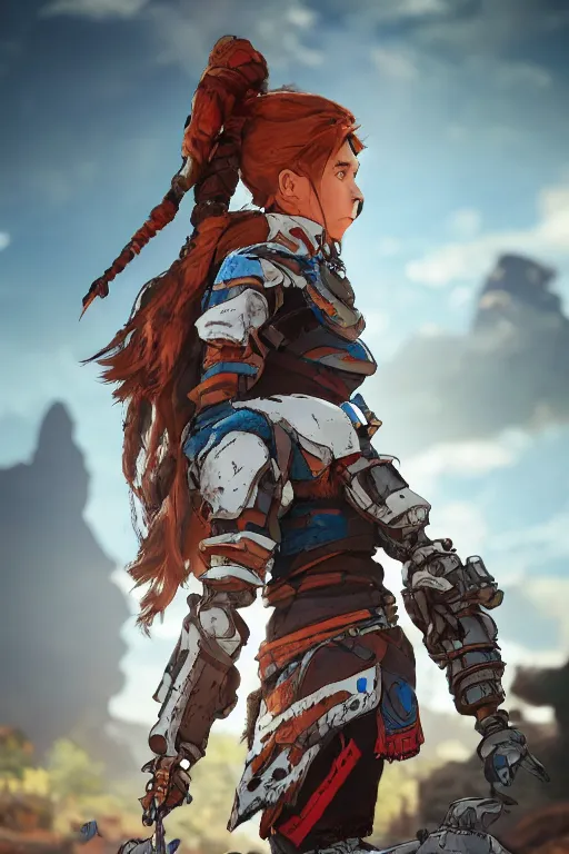 Image similar to combination suit armor aloy horizon forbidden west horizon zero dawn robot ninja mask helmet backpack tribal, aesthetic octane render, 8 k hd resolution, by ilya kuvshinov and cushart krentz and gilleard james radiating a glowing aura cgi rtx 2 0 2 2