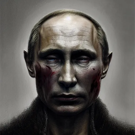 Prompt: face of vladimir putin made of maggots horror, dark fantasy, intricate, highly detailed, smooth, artstation, painted by wayne barlowe, greg rutkowski, zdislav beksinski, francis bacon